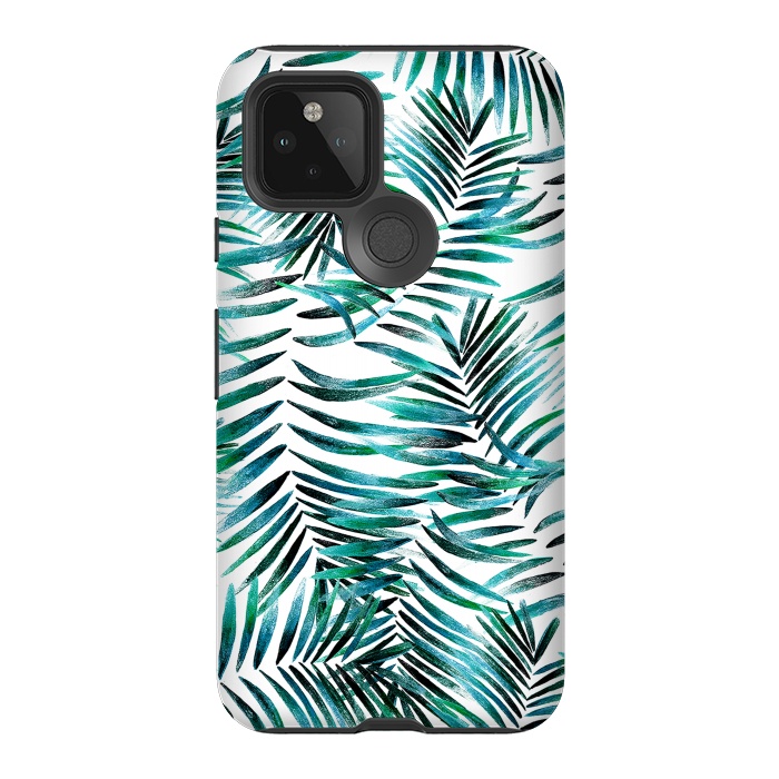 Pixel 5 StrongFit Brushed tropical palm leaves by Oana 