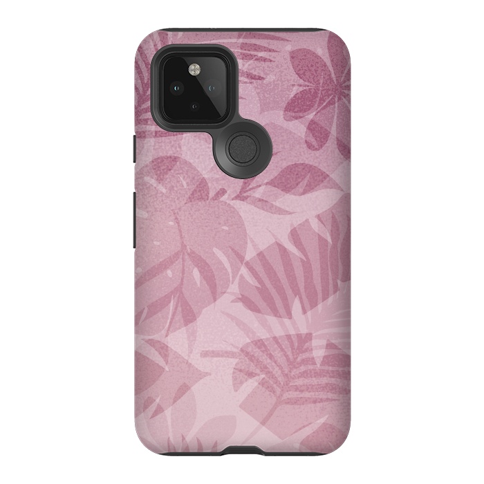 Pixel 5 StrongFit Blush Tropical Leaves by Andrea Haase