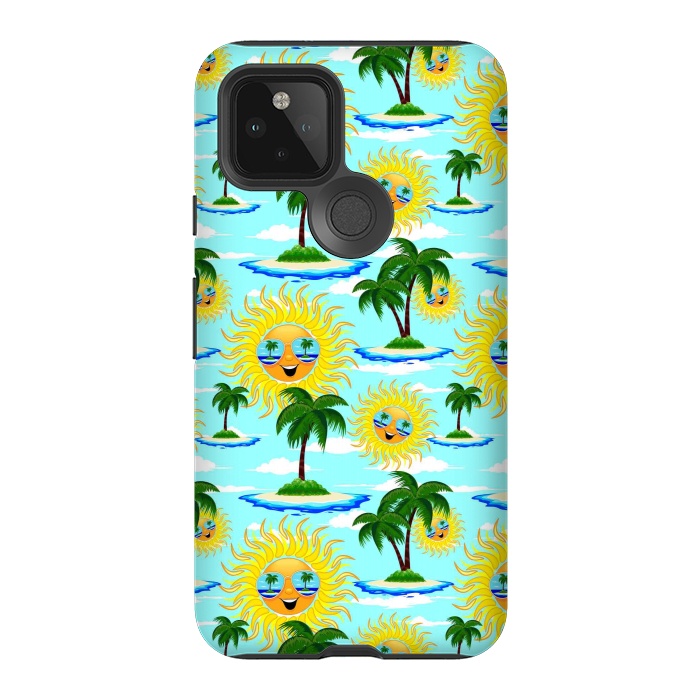 Pixel 5 StrongFit Happy Summer Sun on Tropical Island by BluedarkArt