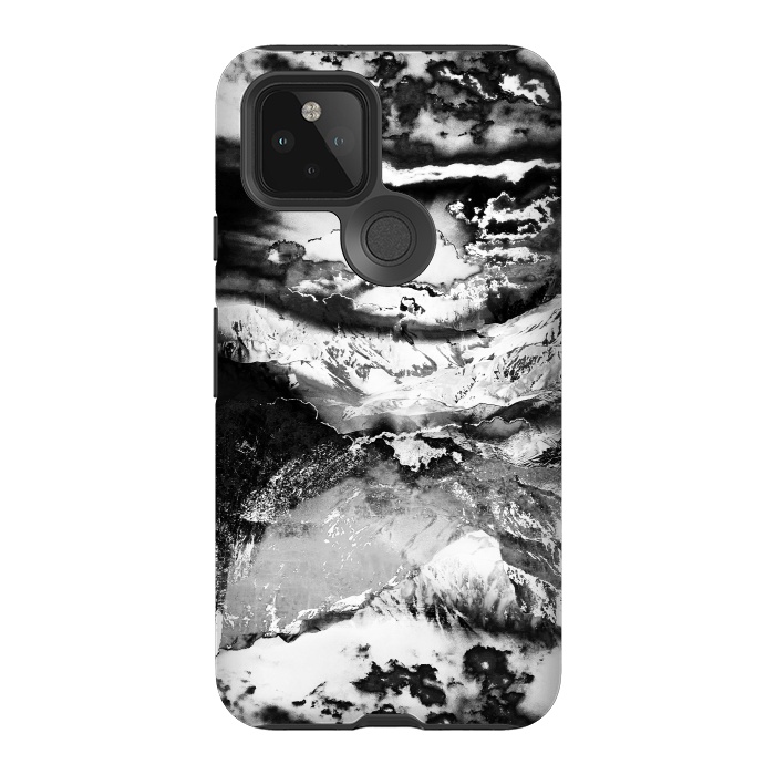 Pixel 5 StrongFit Black and white mountain landscape at dawn  by Oana 