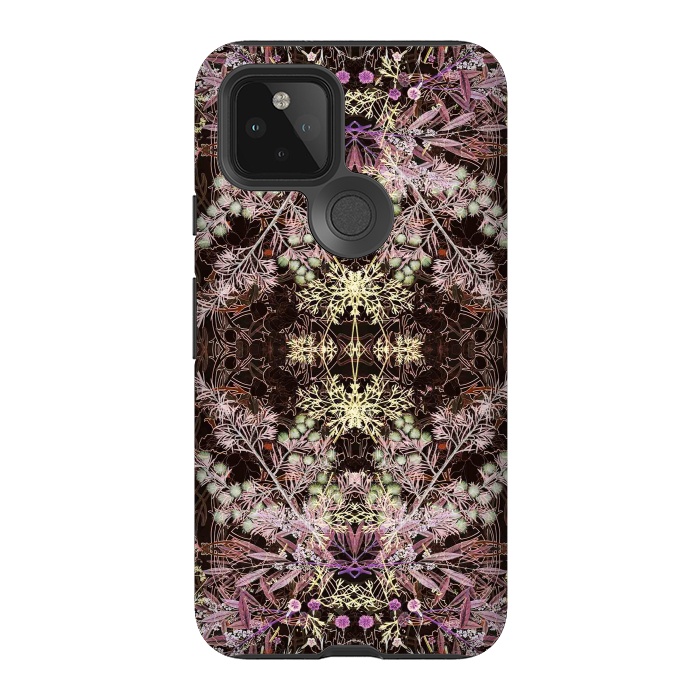 Pixel 5 StrongFit Delicate arts and crafts botanical pattern by Oana 