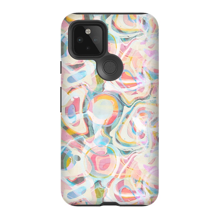 Pixel 5 StrongFit Pastel abstract marbling painting by Oana 