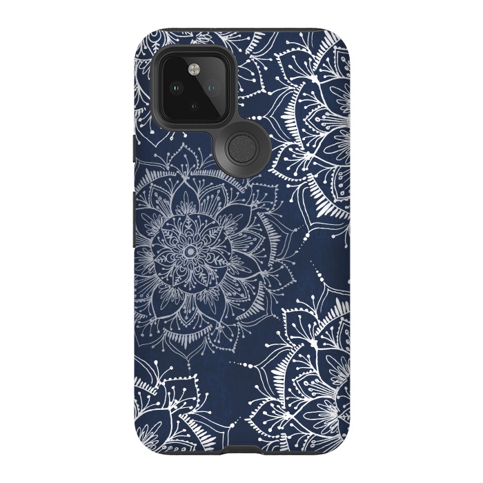 Pixel 5 StrongFit Floral Blue by Rose Halsey