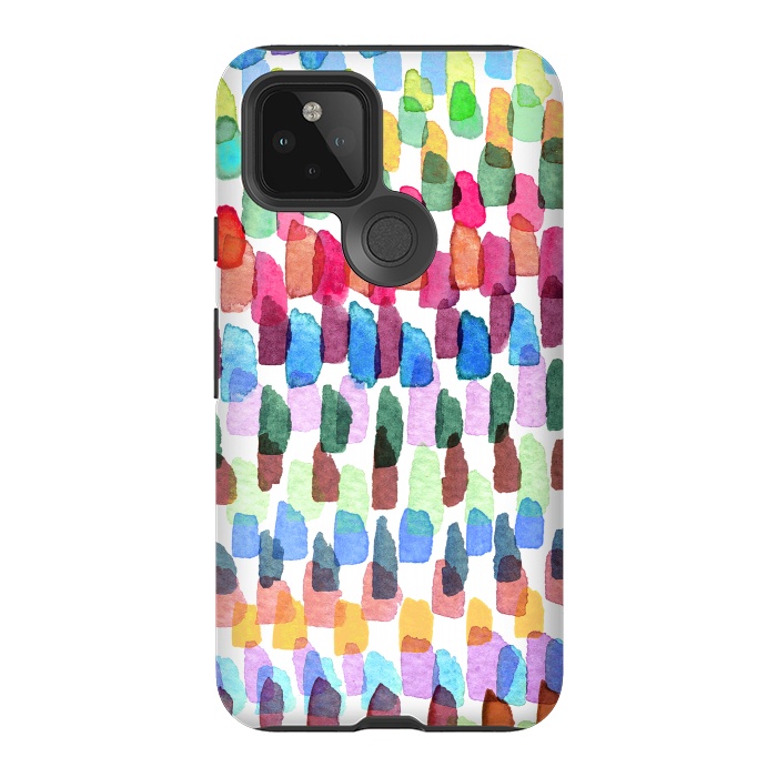 Pixel 5 StrongFit Colorful Brushstrokes Stains  by Ninola Design