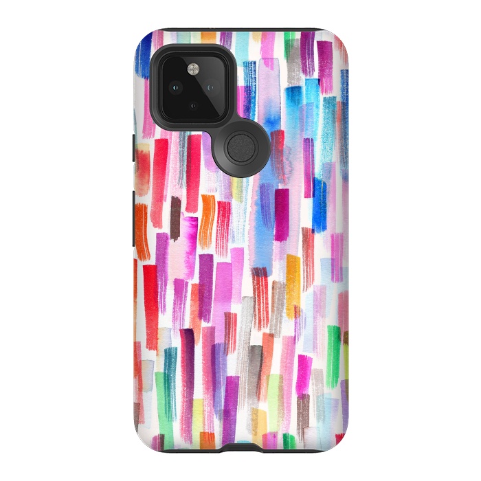 Pixel 5 StrongFit Colorful Brushstrokes  by Ninola Design