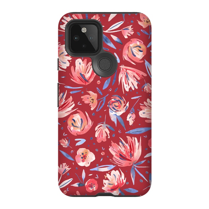 Pixel 5 StrongFit Festival Red Peonies by Ninola Design