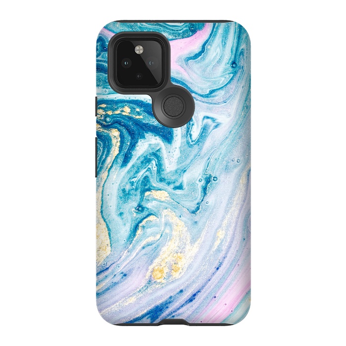 Pixel 5 StrongFit Pink and Blue Marble by ArtsCase