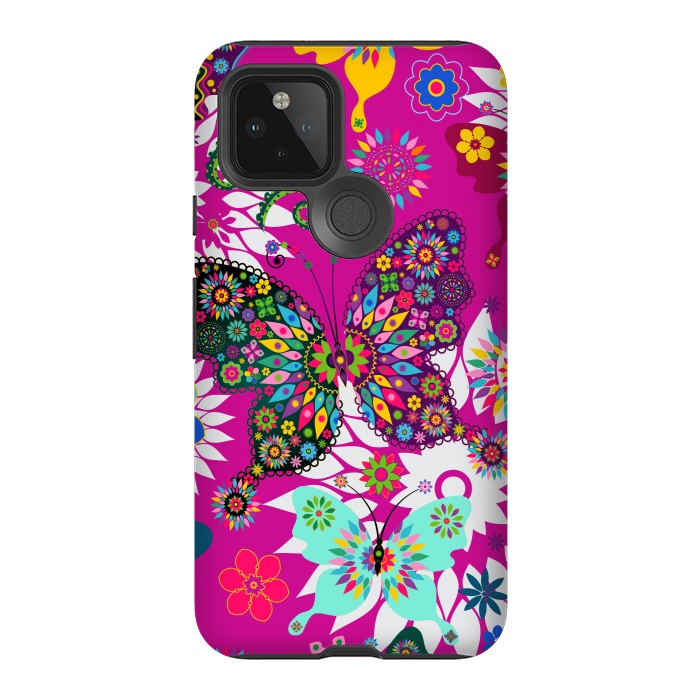 Pixel 5 StrongFit Colorful Butterflies In Spring by ArtsCase