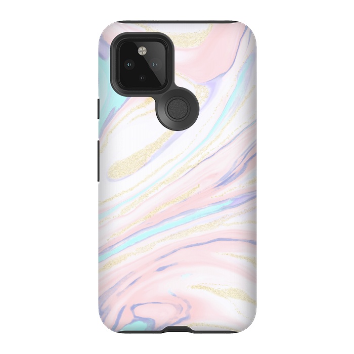 Pixel 5 StrongFit Modern golden marbleized abstract design by InovArts