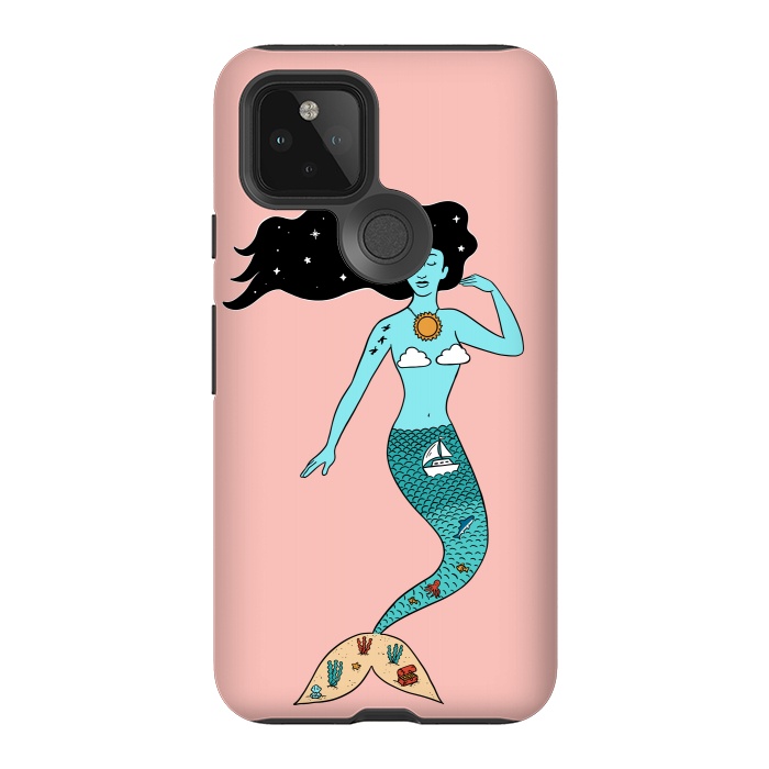 Pixel 5 StrongFit Mermaid Nature Pink by Coffee Man