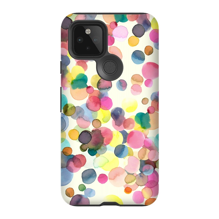 Pixel 5 StrongFit Watercolor Colorful Dots by Ninola Design