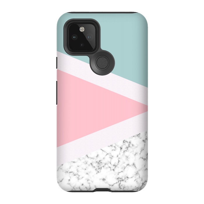 Pixel 5 StrongFit Pastel Triangle Marble by Ninola Design