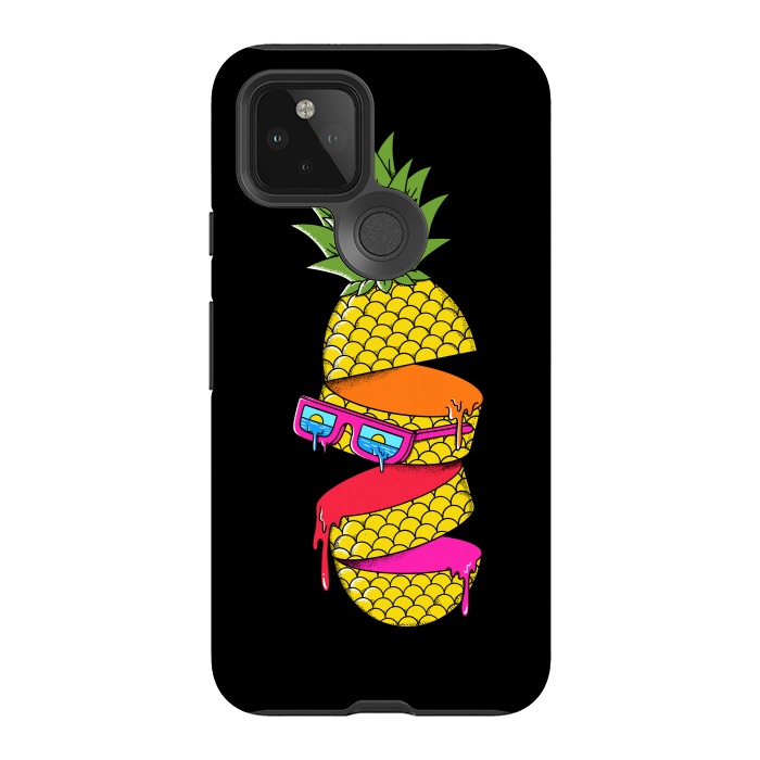 Pixel 5 StrongFit Pineapple colors Black by Coffee Man