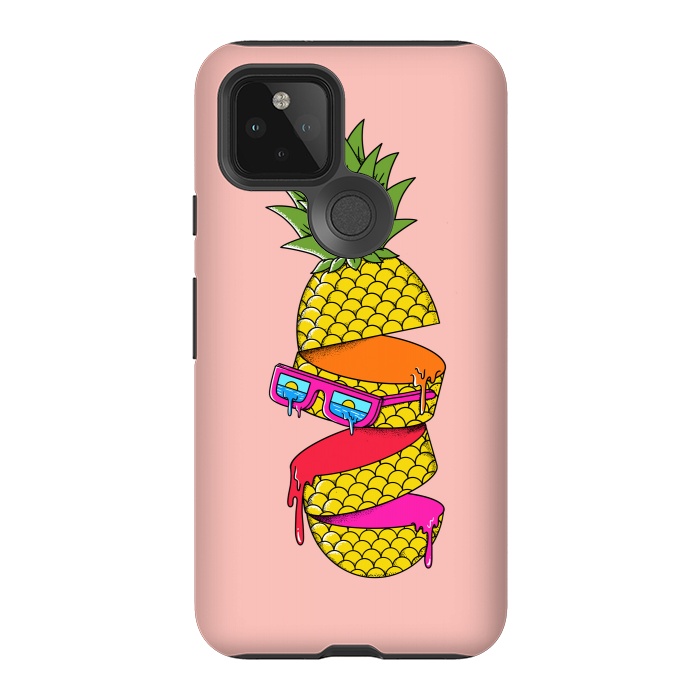 Pixel 5 StrongFit Pineapple Colors Pink by Coffee Man