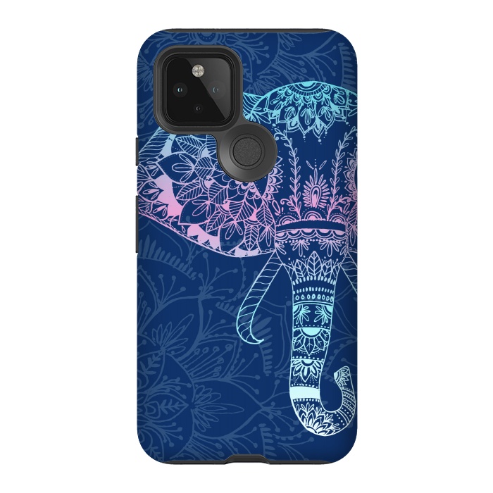 Pixel 5 StrongFit Elephant Floral by Rose Halsey