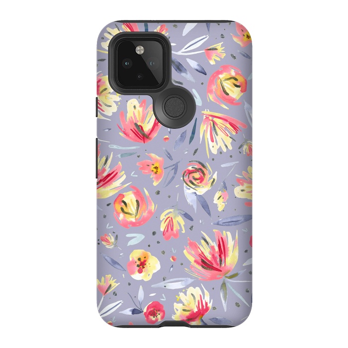 Pixel 5 StrongFit Festival Coral Peonies by Ninola Design