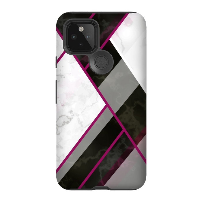 Pixel 5 StrongFit Vertical Magenta Lines On Marble by ArtsCase