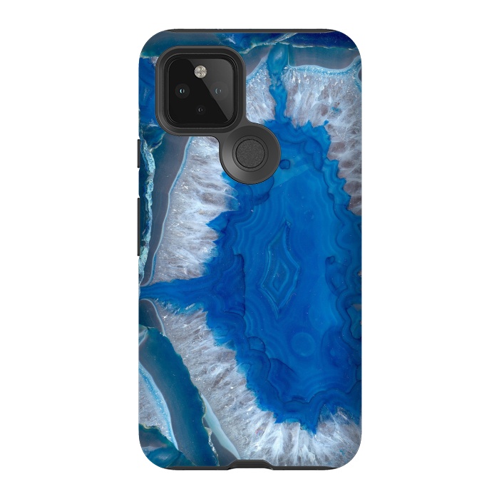 Pixel 5 StrongFit Blue Gemstone Geode by Andrea Haase