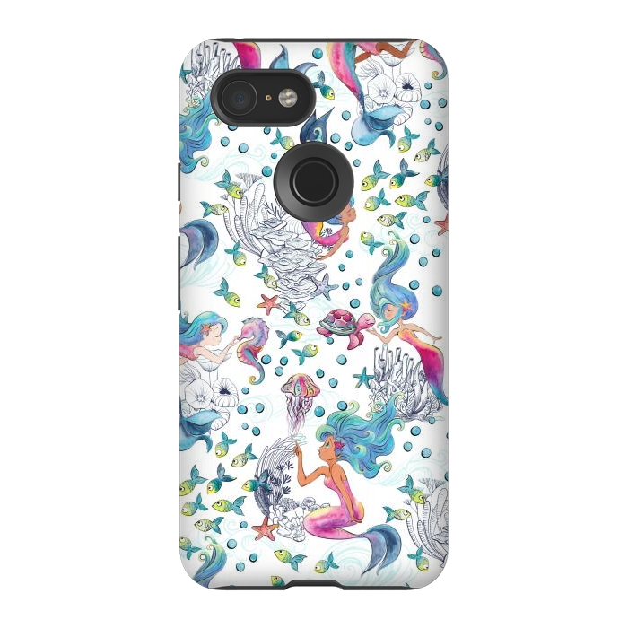 Pixel 3 StrongFit Modern Mermaid Toile by gingerlique