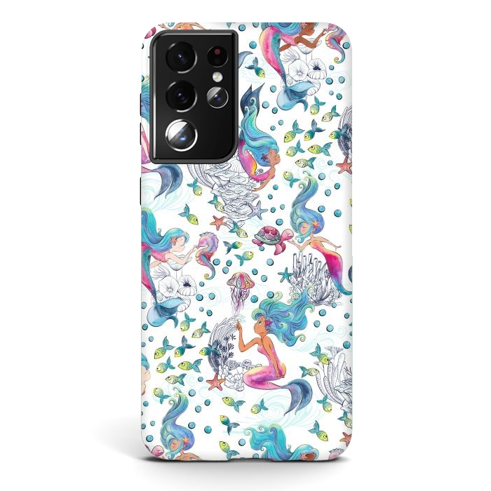 Galaxy S21 ultra StrongFit Modern Mermaid Toile by gingerlique