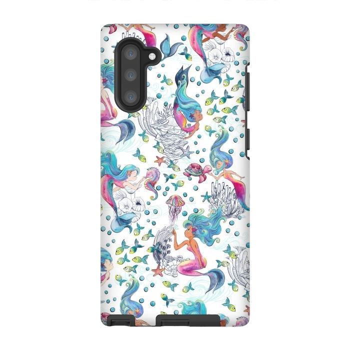 Galaxy Note 10 StrongFit Modern Mermaid Toile by gingerlique
