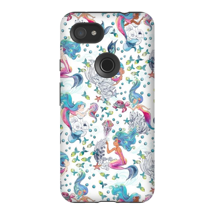 Pixel 3AXL StrongFit Modern Mermaid Toile by gingerlique