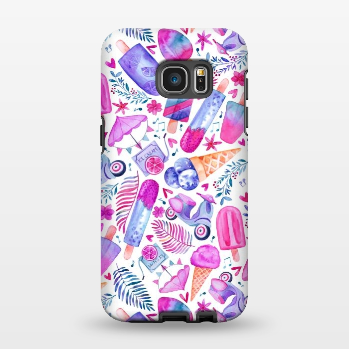Galaxy S7 EDGE StrongFit Purple Day Dreams and Ice Creams by gingerlique