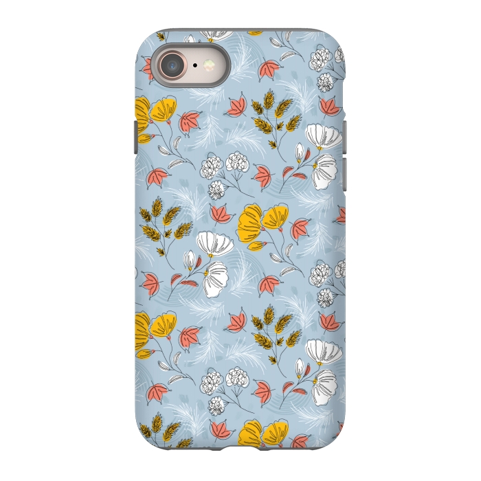 iPhone 8 StrongFit cute blue floral pattern by MALLIKA