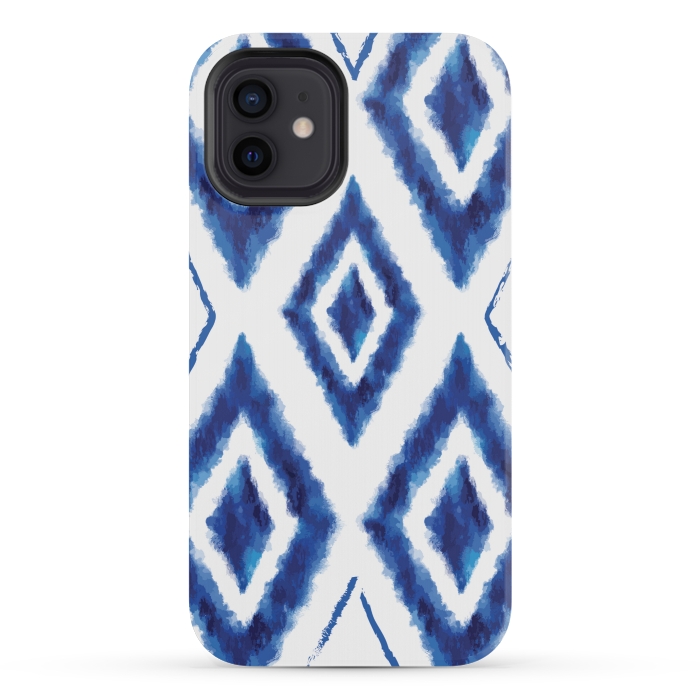 iPhone 12 mini StrongFit blue diamond pattern 2 by MALLIKA