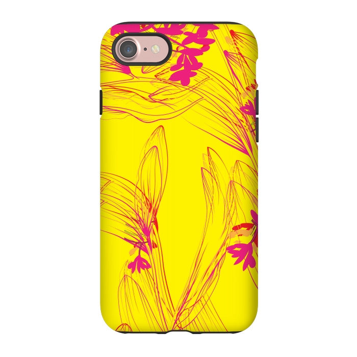 iPhone 7 StrongFit abstract pink yellow florals by MALLIKA