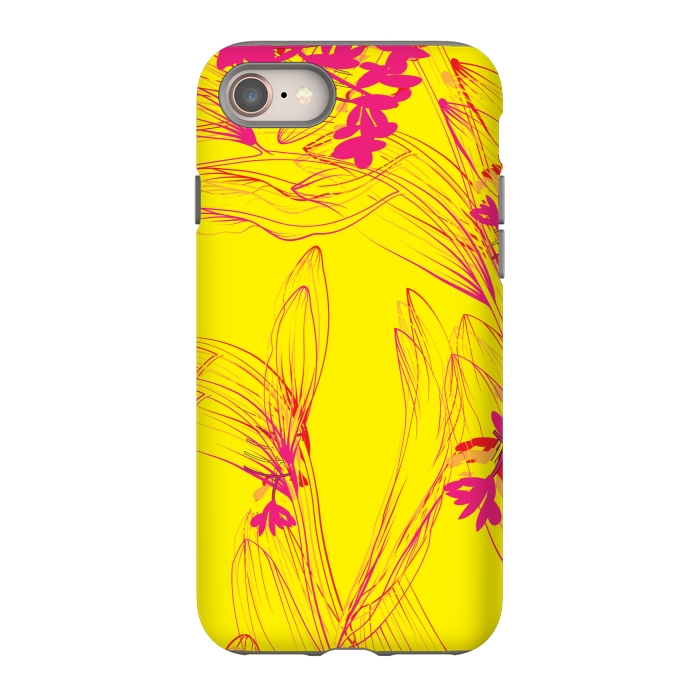 iPhone 8 StrongFit abstract pink yellow florals by MALLIKA