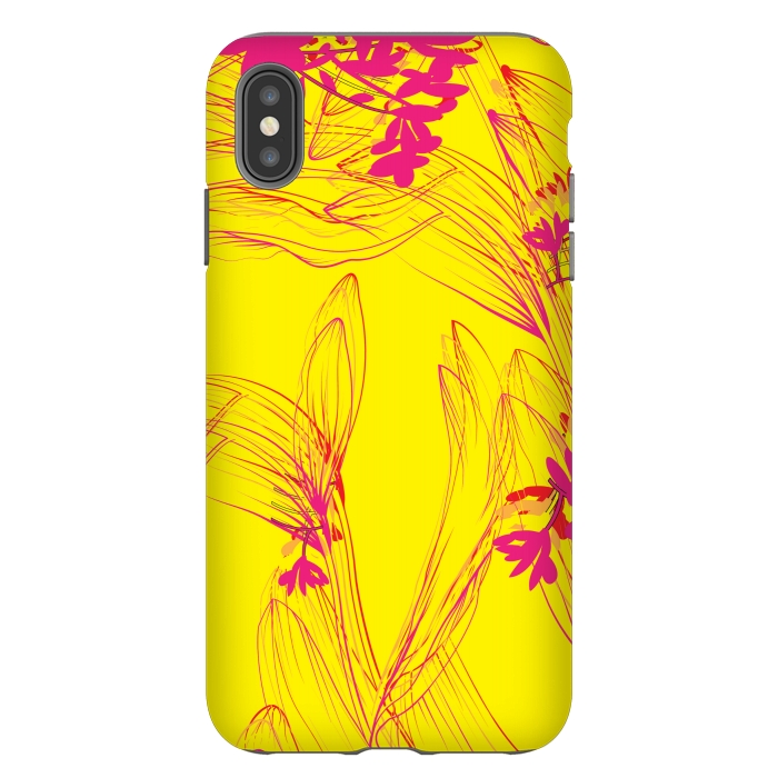 iPhone Xs Max StrongFit abstract pink yellow florals by MALLIKA