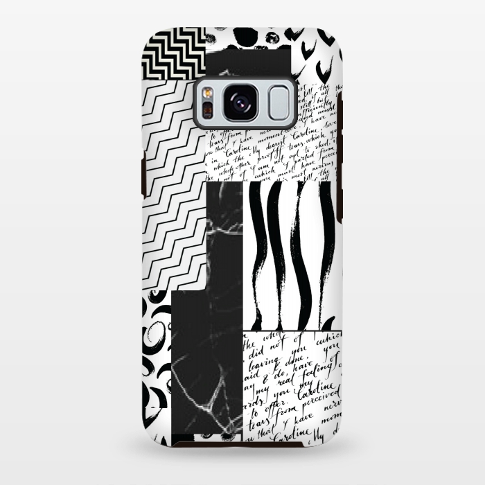 Galaxy S8 plus StrongFit black white minimal art by MALLIKA