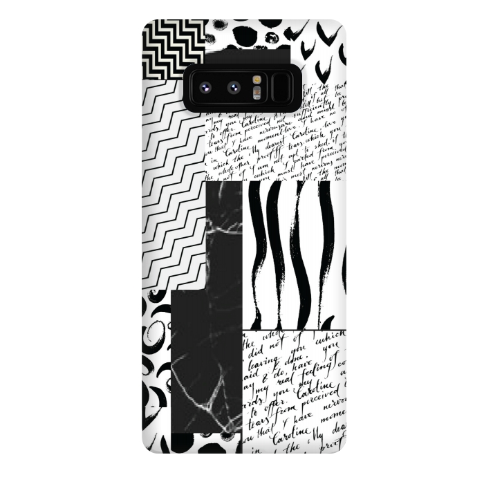 Galaxy Note 8 StrongFit black white minimal art by MALLIKA