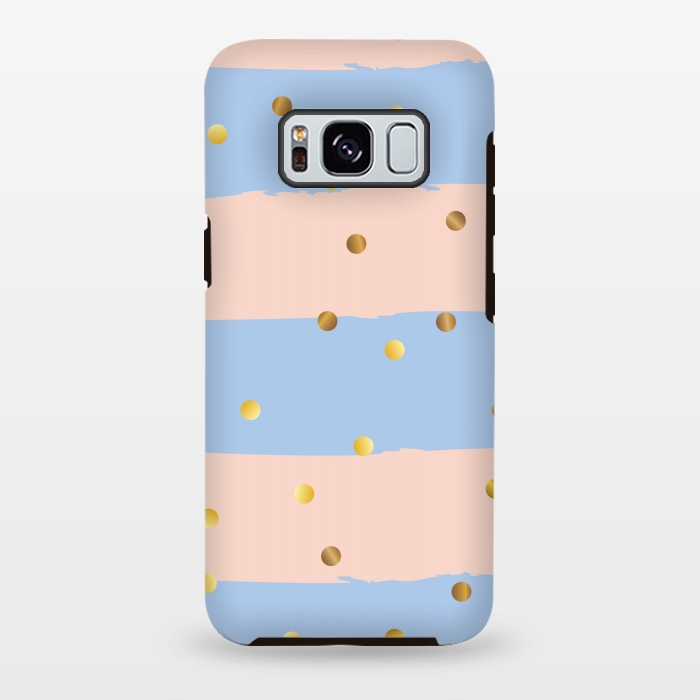 Galaxy S8 plus StrongFit stripes golden polka by MALLIKA