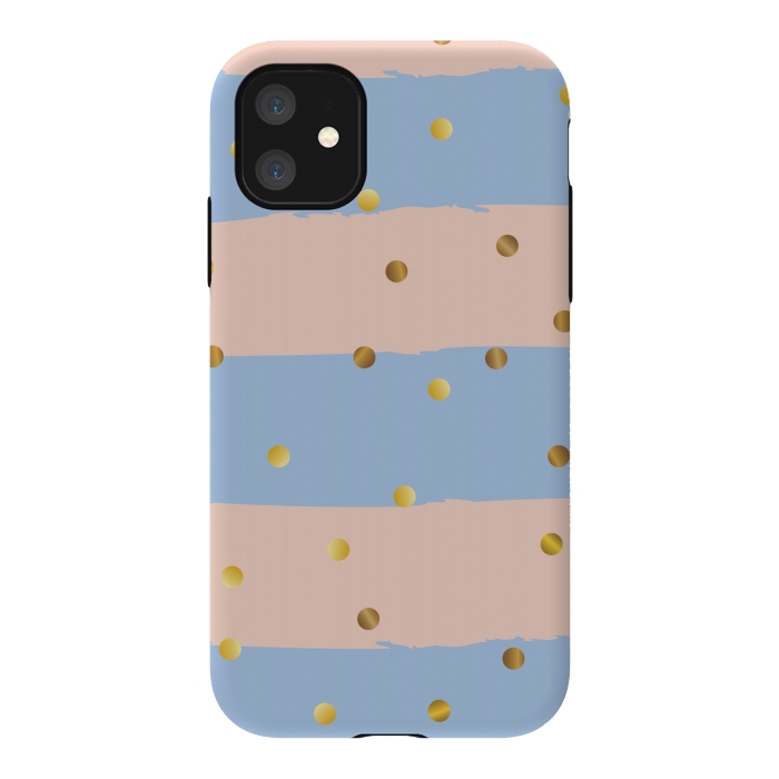 iPhone 11 StrongFit stripes golden polka by MALLIKA