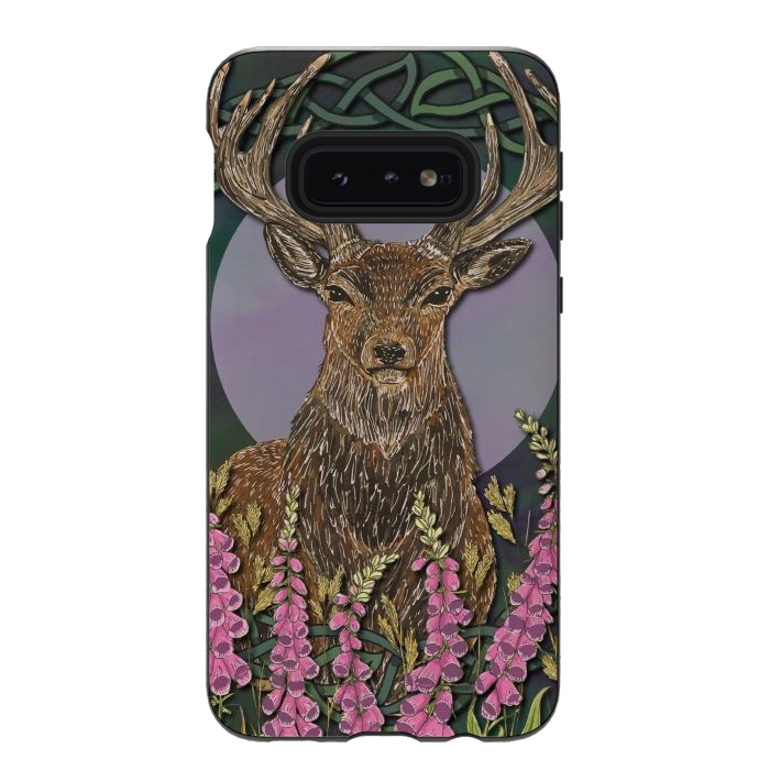 Galaxy S10e StrongFit Woodland Stag by Lotti Brown