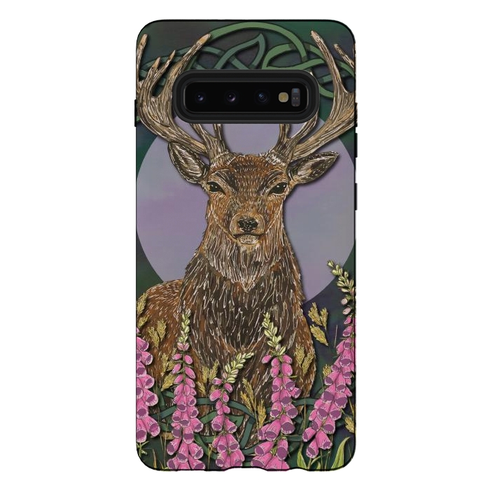 Galaxy S10 plus StrongFit Woodland Stag by Lotti Brown