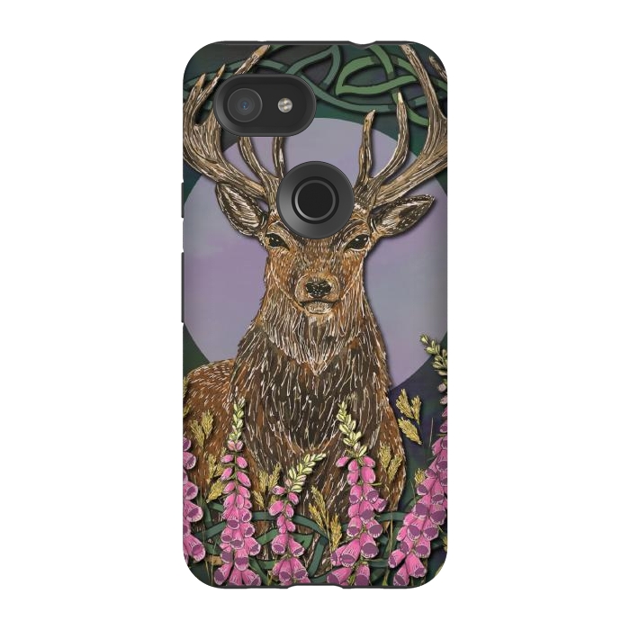 Pixel 3A StrongFit Woodland Stag by Lotti Brown