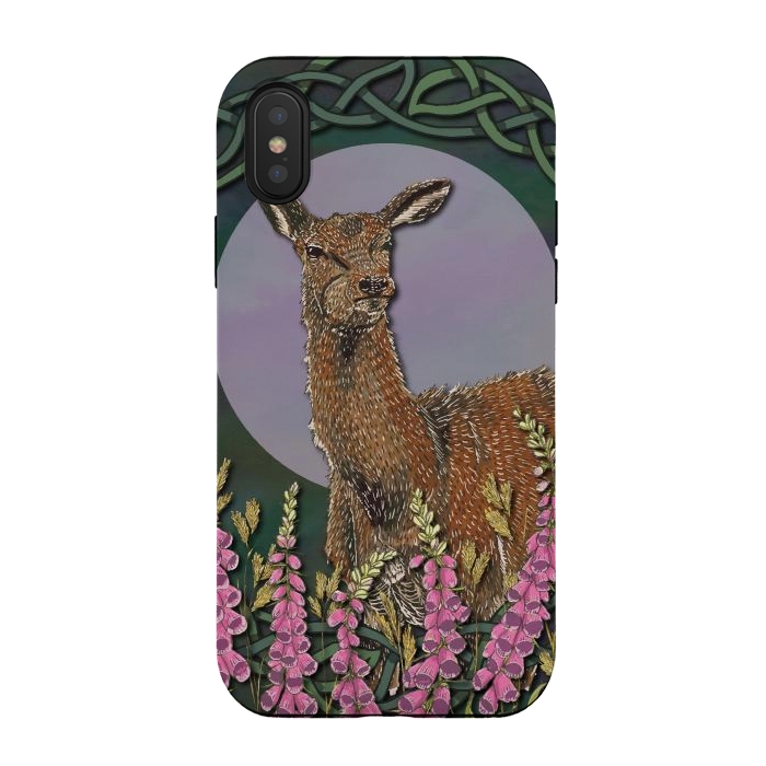 iPhone Xs / X StrongFit Woodland Deer Doe by Lotti Brown