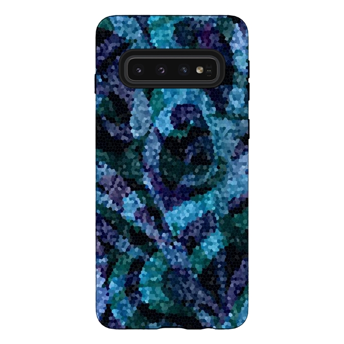 Galaxy S10 StrongFit Mosaic Floral Abstract G21B by Medusa GraphicArt