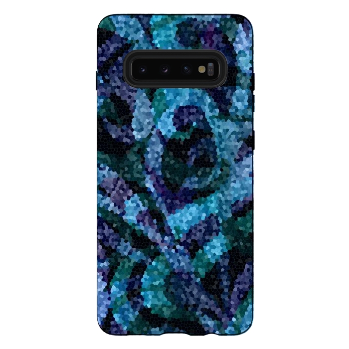 Galaxy S10 plus StrongFit Mosaic Floral Abstract G21B by Medusa GraphicArt