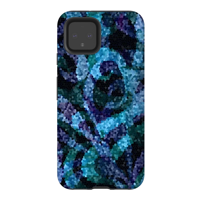 Pixel 4 StrongFit Mosaic Floral Abstract G21B by Medusa GraphicArt