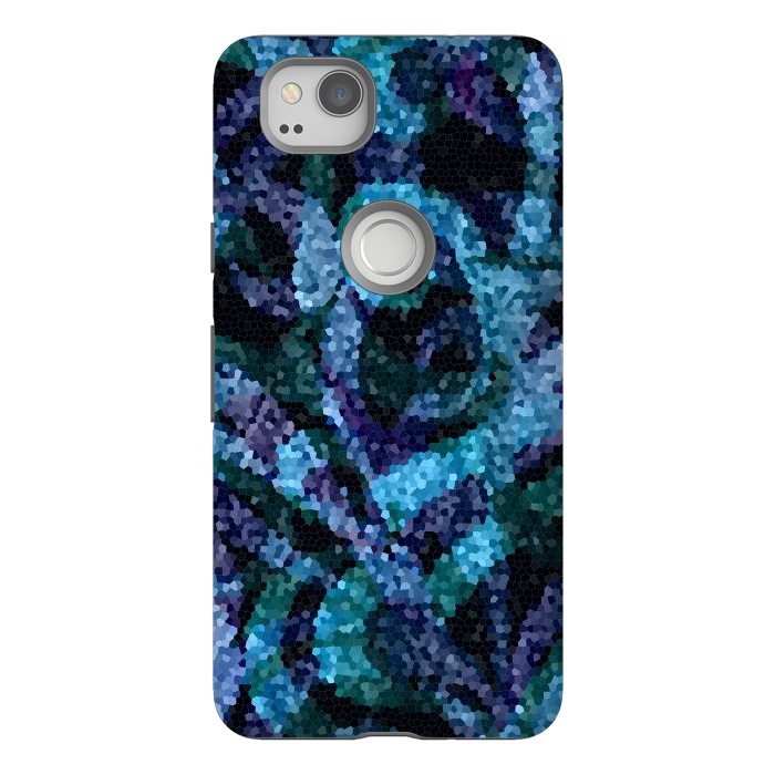 Pixel 2 StrongFit Mosaic Floral Abstract G21B by Medusa GraphicArt