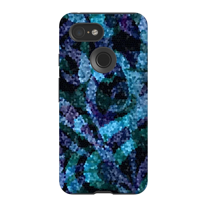 Pixel 3 StrongFit Mosaic Floral Abstract G21B by Medusa GraphicArt