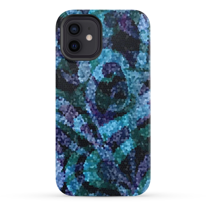 iPhone 12 mini StrongFit Mosaic Floral Abstract G21B by Medusa GraphicArt