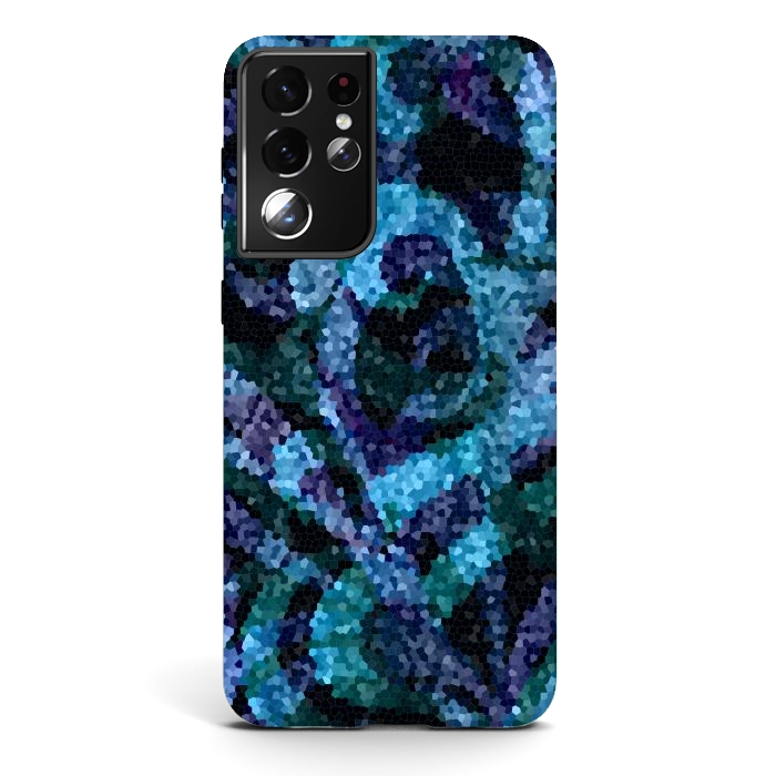 Galaxy S21 ultra StrongFit Mosaic Floral Abstract G21B by Medusa GraphicArt