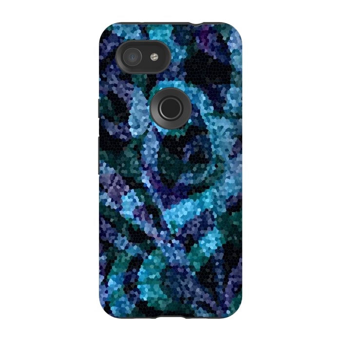 Pixel 3A StrongFit Mosaic Floral Abstract G21B by Medusa GraphicArt