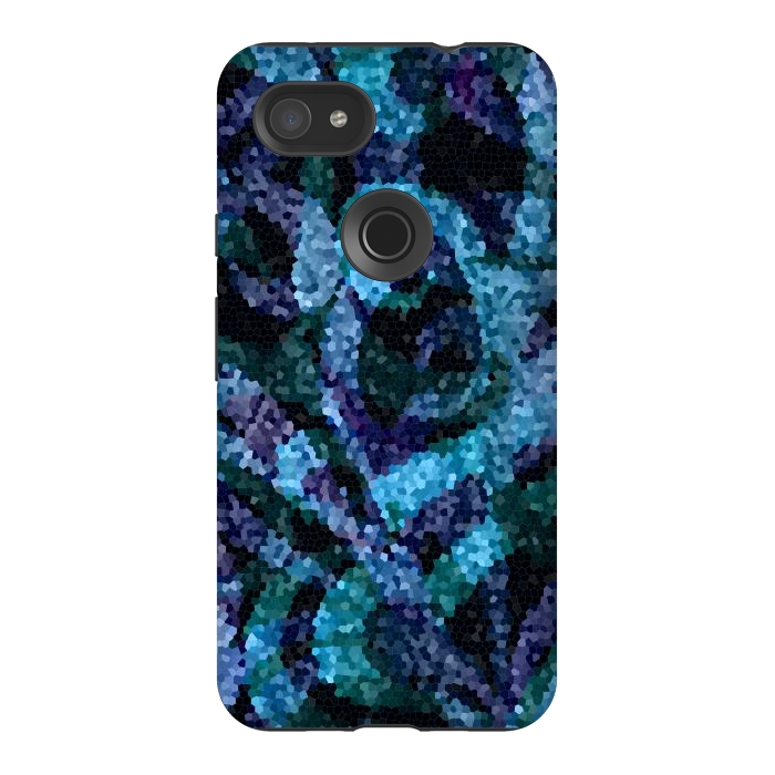 Pixel 3AXL StrongFit Mosaic Floral Abstract G21B by Medusa GraphicArt