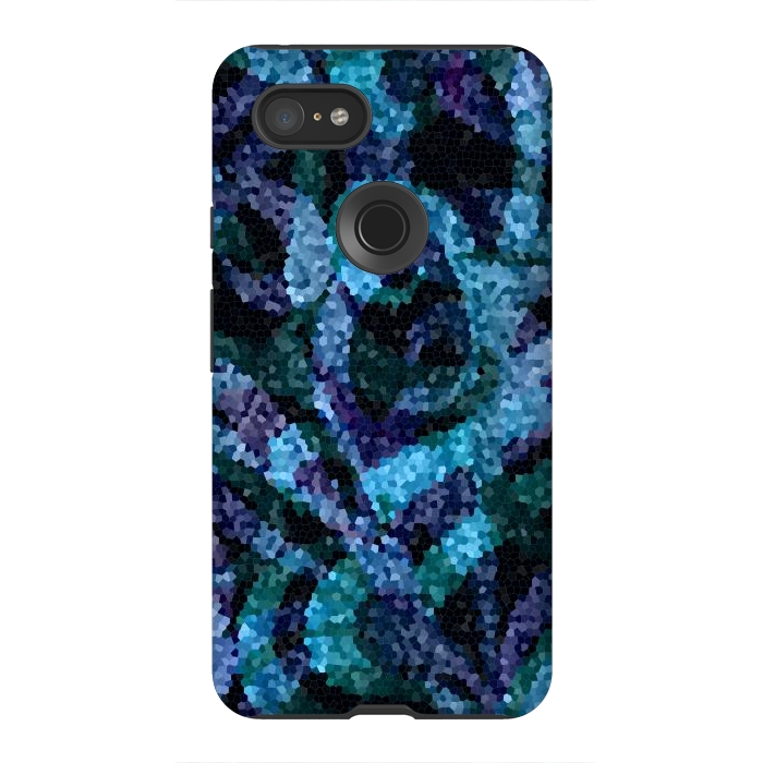 Pixel 3XL StrongFit Mosaic Floral Abstract G21B by Medusa GraphicArt